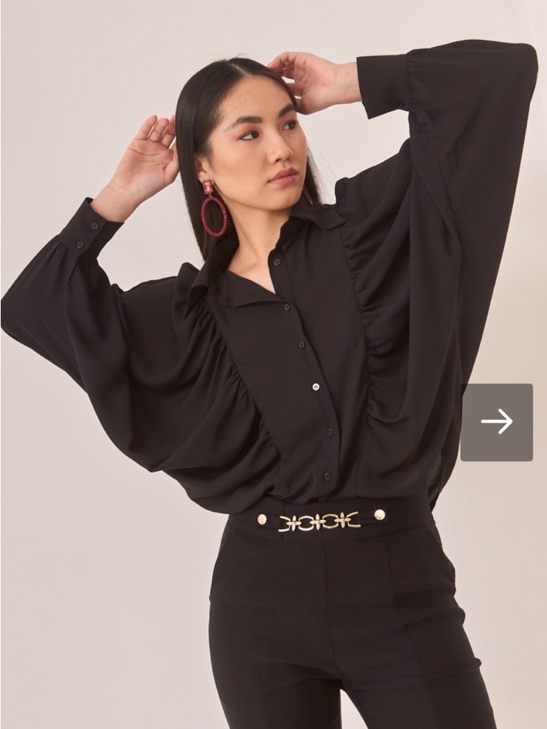 Nkn Nekane Fresh Vaporous Blouse With Batwing Sleeves